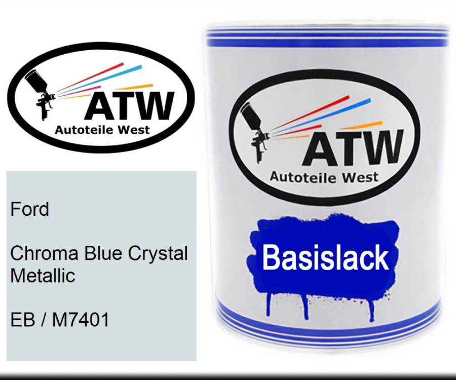 Ford, Chroma Blue Crystal Metallic, EB / M7401: 1L Lackdose, von ATW Autoteile West.